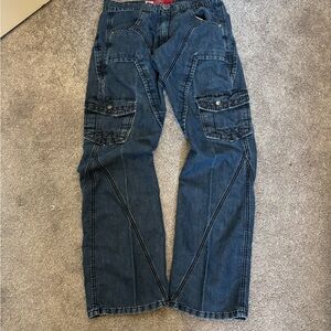 Men's Blue Cargo Jeans